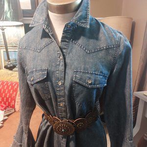 Denim Dress or Coat with Belt